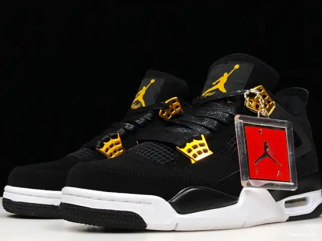 Gold-White Air Royalty 4 Jordan 308497-032 Metallic Black 0504